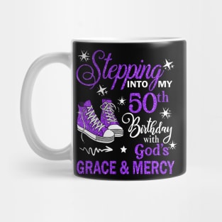 Stepping Into My 50th Birthday With God's Grace & Mercy Bday Mug